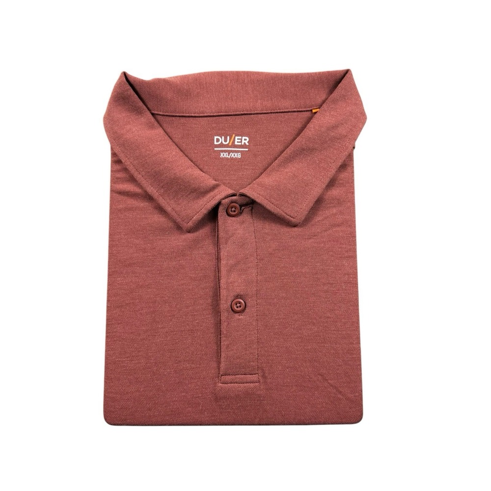 DU/ER Duer Men's Polo Shirt Short Sleeve Performance Size XXL Red Soft Comfort